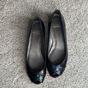 NWOT chrome black Stuart Weitzman flats